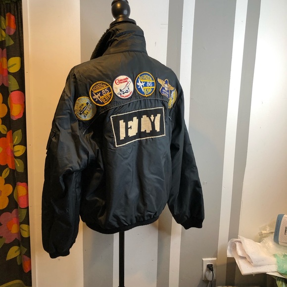 Vintage Bomber jacket w patches. Aeronautical 1980 - Picture 7 of 13